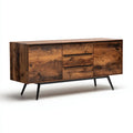 Credenza 160×40×78 cm - marrone scuro e nero - sala da pranzo - stile industriale con contenimento