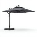 Ampio ombrellone da esterno 300×300×255 cm - antracite e nero - all'aperto - modello decentrato per terrazza