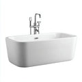 Vasca freestanding 170×78×58 cm - bianco e cromo - bagno - stile moderno con linee morbide