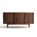 Credenza da sala da pranzo 190×42×82 cm in legno noce marrone con ante decorative stile moderno