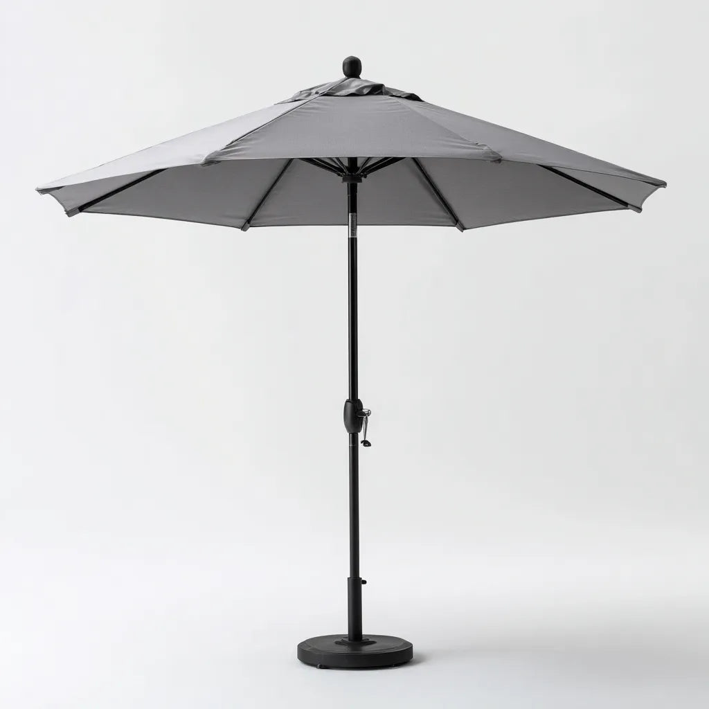Ampio ombrellone da esterno 280×280×250 cm - grigio scuro - all'aperto - design elegante per area pranzo esterna