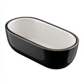 Vasca freestanding 170×80×58 cm in acrilico nero e bianco stile moderno per bagno elegante