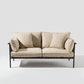 Divano da esterno 160×82×84 cm - beige e nero - all'aperto - stile contemporaneo per terrazza e ristorante