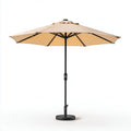 Ampio ombrellone da esterno 300×300×250 cm in tessuto beige e struttura nera per zona pranzo outdoor