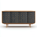 Credenza 160×42×80 cm - noce e nero - sala da pranzo - stile contemporaneo con contenimento