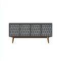Credenza 150×40×78 cm - grigio e noce - sala da pranzo - stile moderno con contenimento