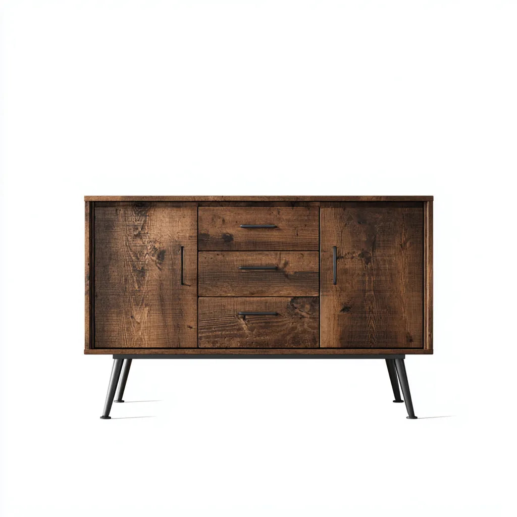 Credenza da sala da pranzo 170×42×78 cm in legno marrone scuro stile moderno per soggiorno