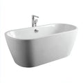 Vasca freestanding 168×76×60 cm - bianco e cromo - bagno - stile essenziale con profilo ovale