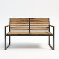 Divano da esterno 135×64×84 cm in legno marrone e metallo antracite per terrazza