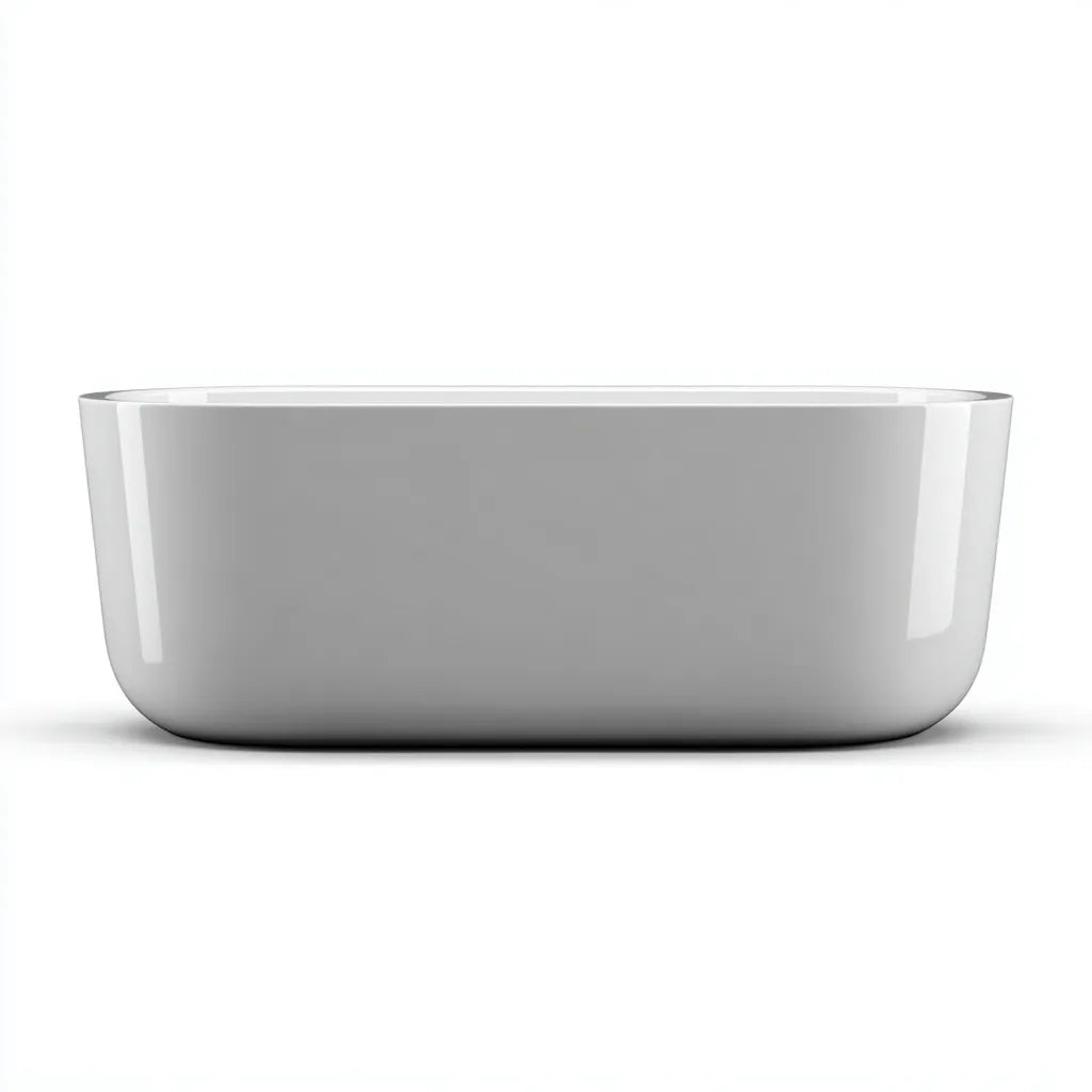 Vasca freestanding 165×78×60 cm in acrilico bianco design moderno per bagno contemporaneo