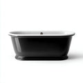 Vasca da bagno freestanding 165×78×70 cm - nero e bianco - bagno - design moderno con base integrata
